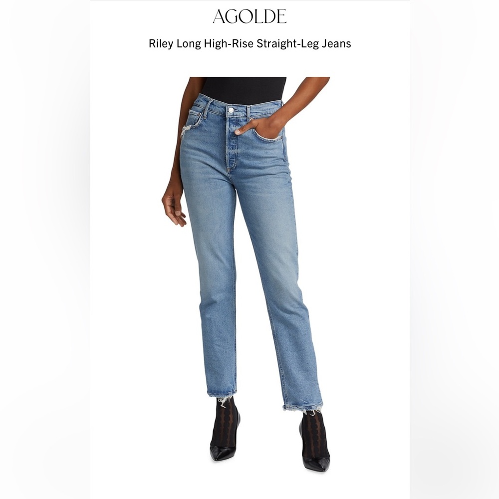 Agolde Riley Long High-Rise Straight-Leg Jeans | Size 30 (8-10)